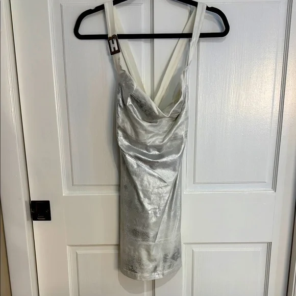 Silver Jeans | Dresses | Eb Denim Metallic Stretch Cotton Denim Mini Dress  | Poshmark